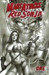 Cover Thumbnail for Mars Attacks / Red Sonja (2020 series) #1 [Black and White Cover Lucio Parrillo]
