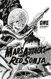 Cover Thumbnail for Mars Attacks / Red Sonja (2020 series) #1 [Black and White Cover Barry Kitson]