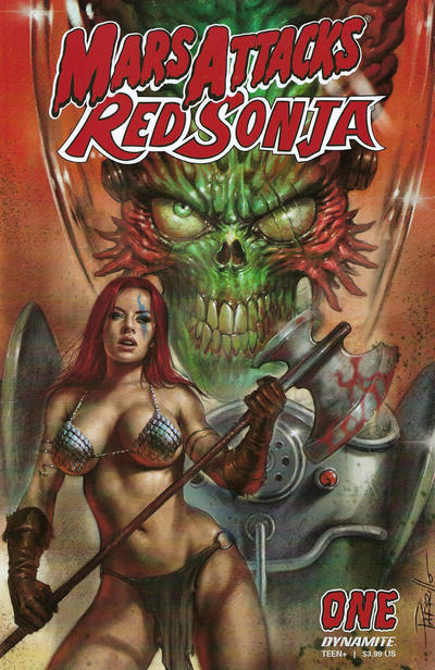 Cover for Mars Attacks / Red Sonja (Dynamite Entertainment, 2020 series) #1 [Cover A Lucio Parrillo]