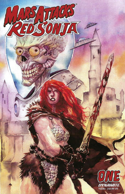 Cover for Mars Attacks / Red Sonja (Dynamite Entertainment, 2020 series) #1 [Cover B Dustin Nguyen]