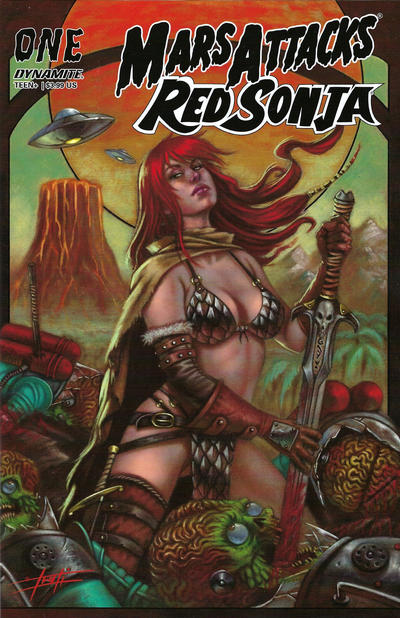 Cover for Mars Attacks / Red Sonja (Dynamite Entertainment, 2020 series) #1 [Cover D Luca Strati]