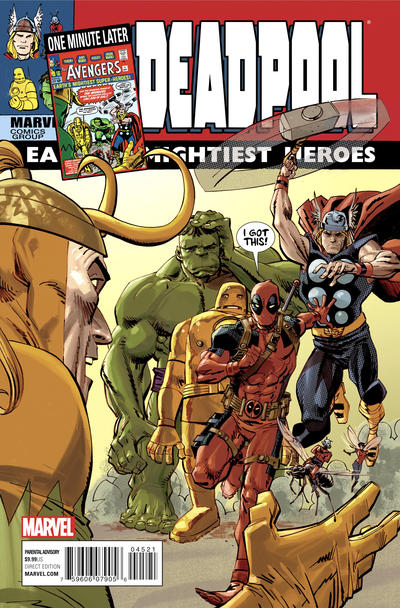 Cover for Deadpool (Marvel, 2013 series) #45 [Incentive Dan Panosian Avengers One Minute Later Variant]