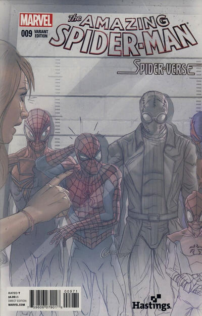 Cover for The Amazing Spider-Man (Marvel, 2014 series) #9 [Variant Edition - Hastings Exclusive - Greg Horn Fade Cover]