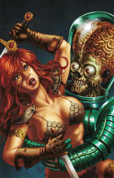 Cover for Mars Attacks / Red Sonja (Dynamite Entertainment, 2020 series) #1 [Virgin Cover Alan Quah]