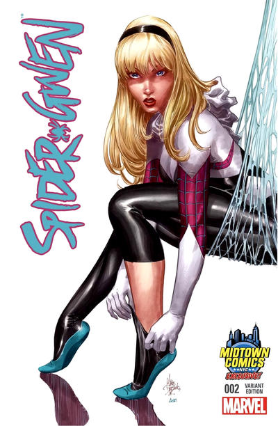 Cover for Spider-Gwen (Marvel, 2015 series) #2 [Variant Edition - Midtown Comics Exclusive! -  Mike Deodato Cover]