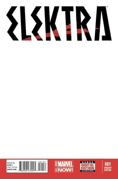 Cover for Elektra (Marvel, 2014 series) #1 [Blank Cover Variant]