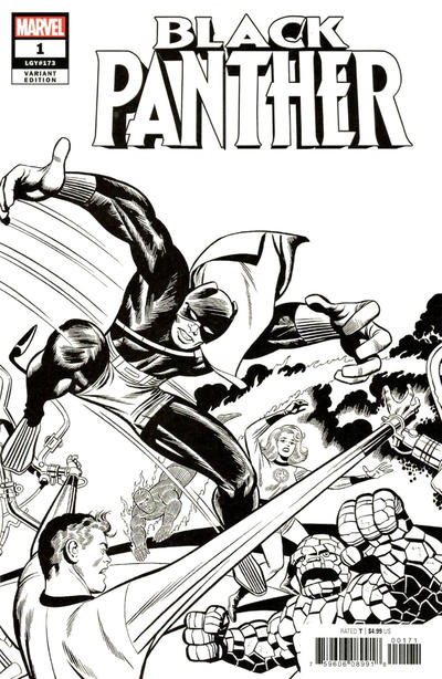Cover for Black Panther (Marvel, 2018 series) #1 (173) [Jack Kirby Remastered Black and White]