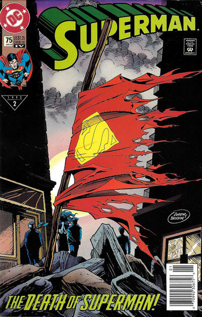 Cover for Superman (DC, 1987 series) #75 [Fourth Printing Newsstand]