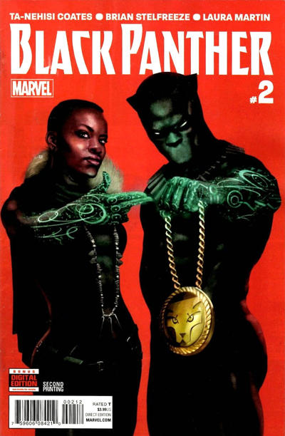 Cover for Black Panther (Marvel, 2016 series) #2 [Second Printing Variant - Rahzzah Run the Jewels]