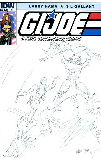 Cover for G.I. Joe: A Real American Hero (IDW, 2010 series) #214 [Cover RI - Incentive Larry Hama Sketch Variant]