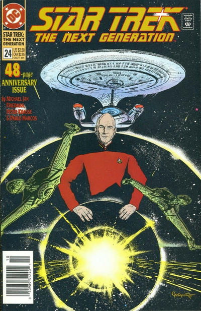 Cover for Star Trek: The Next Generation (DC, 1989 series) #24 [Newsstand]
