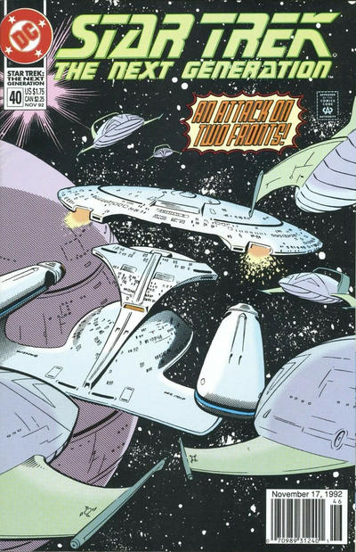 Cover for Star Trek: The Next Generation (DC, 1989 series) #40 [Newsstand]