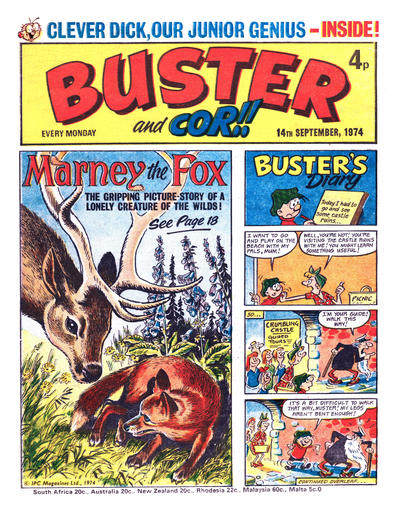 Cover for Buster (IPC, 1960 series) #14 September 1974 [724]