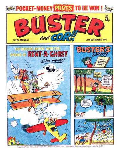 Cover for Buster (IPC, 1960 series) #28 September 1974 [726]