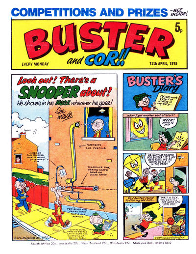 Cover for Buster (IPC, 1960 series) #12 April 1975 [754]