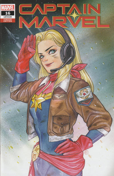 Cover for Captain Marvel (Marvel, 2019 series) #16 (150) [Peach Momoko]