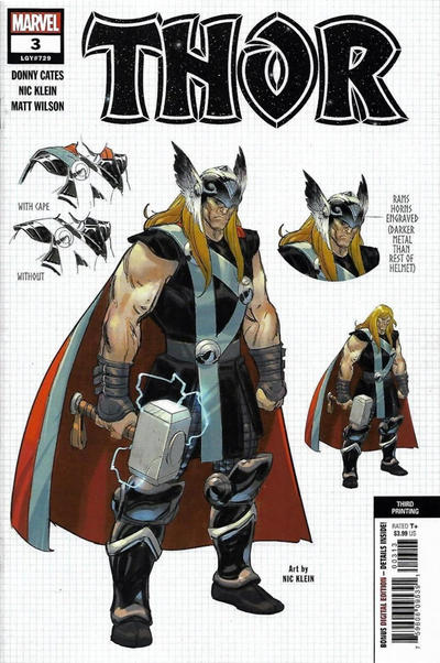 Cover for Thor (Marvel, 2020 series) #3 (729) [Third Printing - Nic Klein]