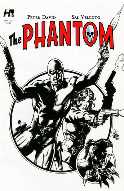Cover for The Phantom (Hermes Press, 2014 series) #1 [D - Sal Velluto - Black and White]