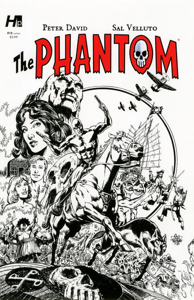 Cover for The Phantom (Hermes Press, 2014 series) #1 [E - Sal Velluto Variant - Black and White]