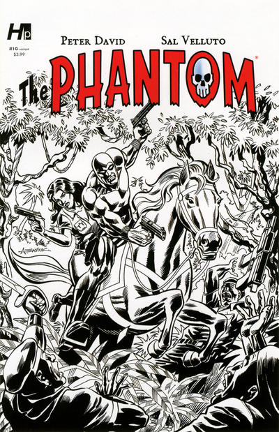 Cover for The Phantom (Hermes Press, 2014 series) #1 [G - Alex Saviuk - Black and White]