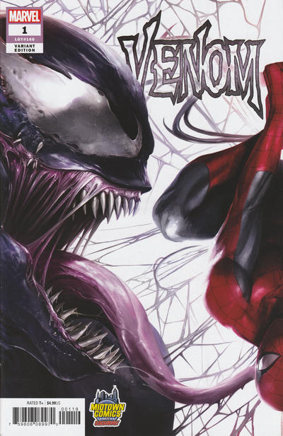 Cover for Venom (Marvel, 2018 series) #1 (166) [Variant Edition - Midtown Comics Exclusive! - Francesco Mattina Connecting Cover]