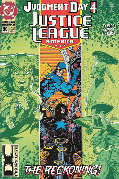 Cover for Justice League America (DC, 1989 series) #90 [DC Universe Corner Box]