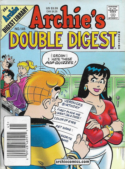 Cover for Archie's Double Digest Magazine (Archie, 1984 series) #145 [Newsstand]