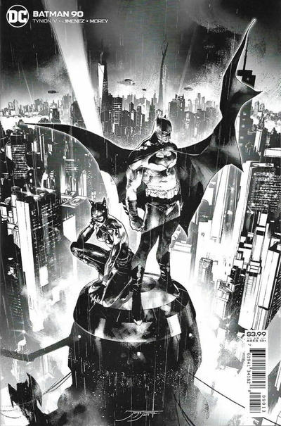 Cover for Batman (DC, 2016 series) #90 [Third Printing Jorge Jiménez Black and White Cover]
