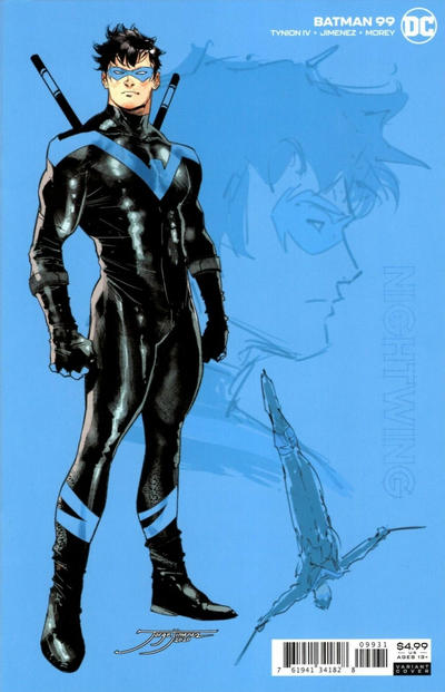 Cover for Batman (DC, 2016 series) #99 [Jorge Jiménez Nightwing Cardstock Variant Cover]