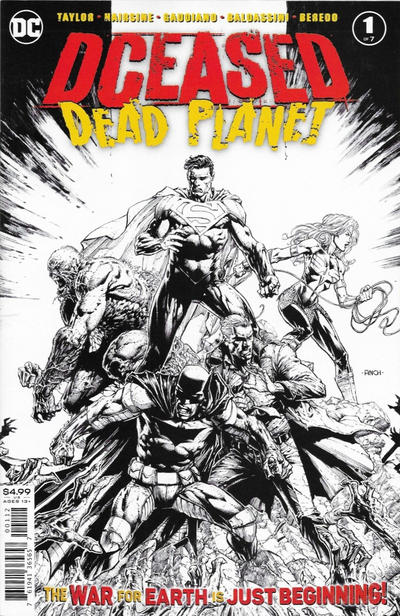 Cover for DCeased: Dead Planet (DC, 2020 series) #1 [Second Printing David Finch Black and White Cover]