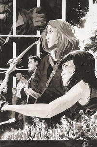 Cover Thumbnail for The Walking Dead #127 15th Anniversary (Image, 2018 series) [Black & White Virgin Cover]