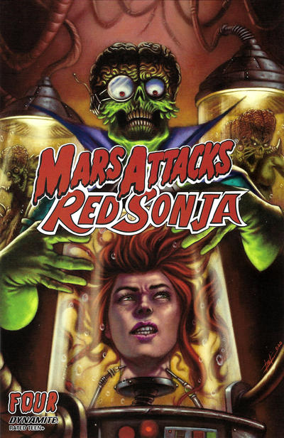 Cover for Mars Attacks / Red Sonja (Dynamite Entertainment, 2020 series) #4 [Cover B Luca Strati]
