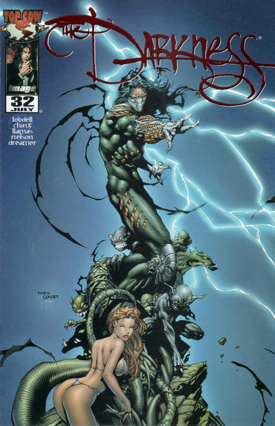 Cover for The Darkness (Image, 1996 series) #32 [Ruby Red Foil Blue Tempest Variant]