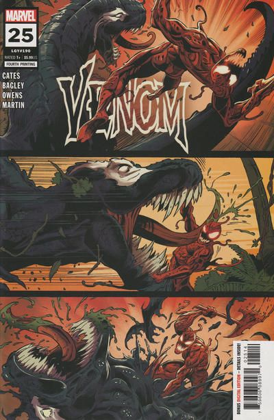Cover for Venom (Marvel, 2018 series) #25 (190) [Fourth Printing - Mark Bagley Cover]