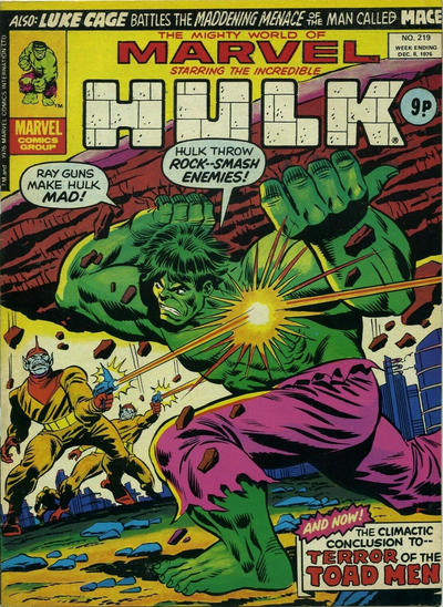 Cover for The Mighty World of Marvel (Marvel UK, 1972 series) #219