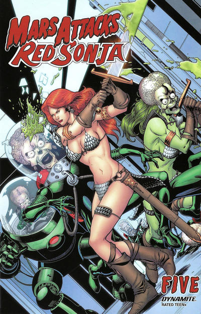 Cover for Mars Attacks / Red Sonja (Dynamite Entertainment, 2020 series) #5 [Cover C Barry Kitson]
