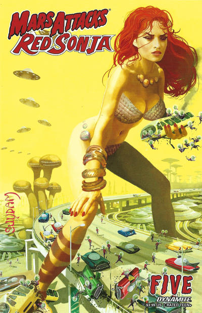 Cover for Mars Attacks / Red Sonja (Dynamite Entertainment, 2020 series) #5 [Cover A Arthur Suydam]