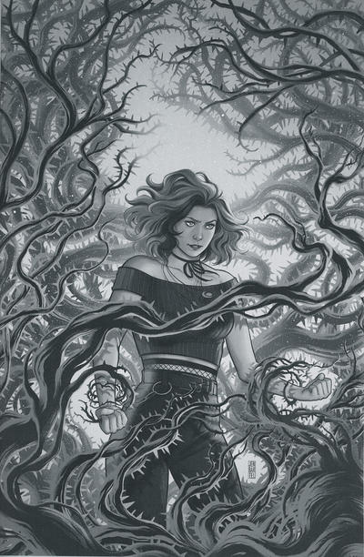 Cover for Buffy the Vampire Slayer: Willow (Boom! Studios, 2020 series) #5 [Jen Bartel Black & White Virgin Cover]