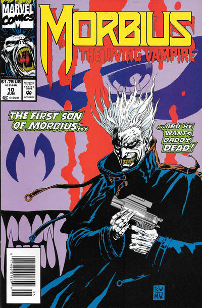 Cover for Morbius: The Living Vampire (Marvel, 1992 series) #10 [Newsstand]