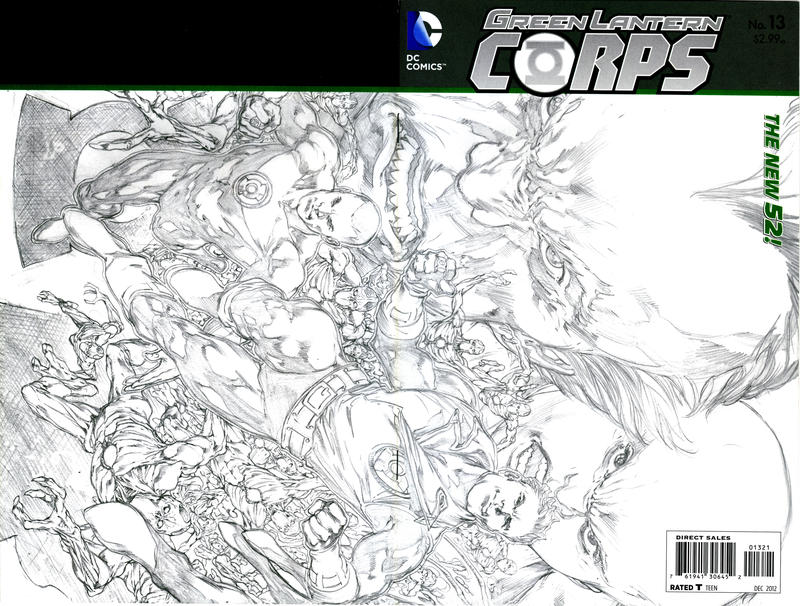 Cover for Green Lantern Corps (DC, 2011 series) #13 [Ivan Reis Wraparound Sketch Cover]