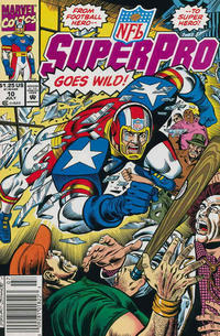 Cover for NFL Superpro (Marvel, 1991 series) #10 [Newsstand]
