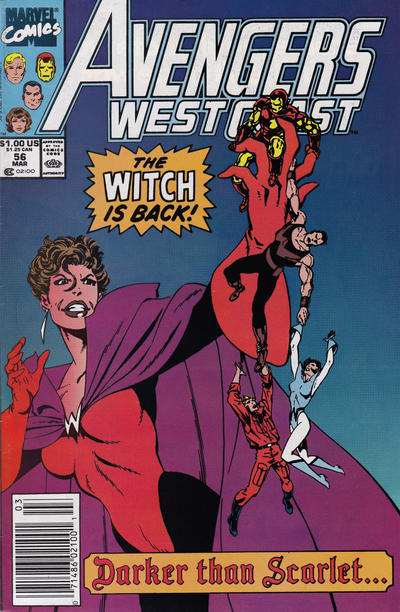 Cover for Avengers West Coast (Marvel, 1989 series) #56 [Mark Jewelers]