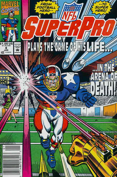 Cover for NFL Superpro (Marvel, 1991 series) #4 [Newsstand]