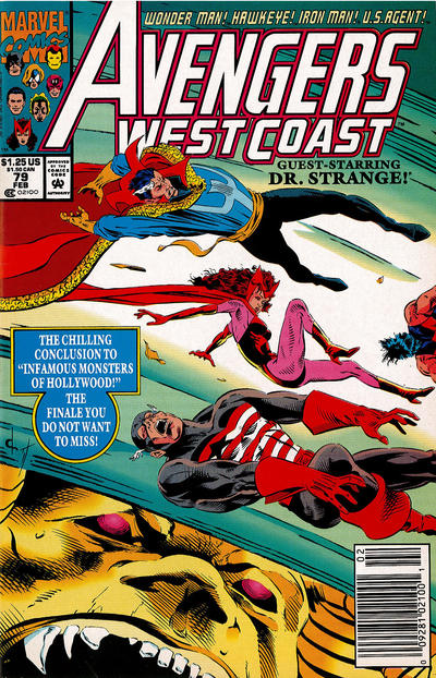 Cover for Avengers West Coast (Marvel, 1989 series) #79 [Newsstand]