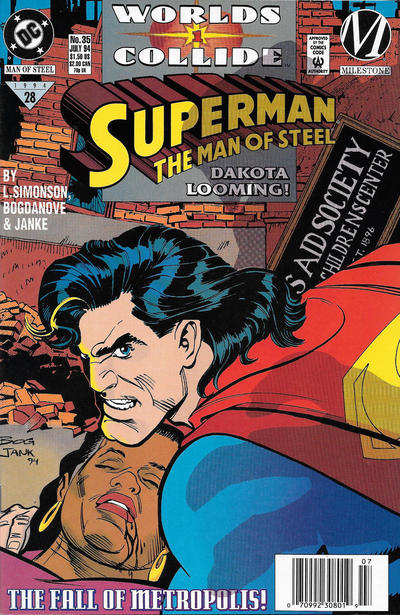 Cover for Superman: The Man of Steel (DC, 1991 series) #35 [Newsstand]