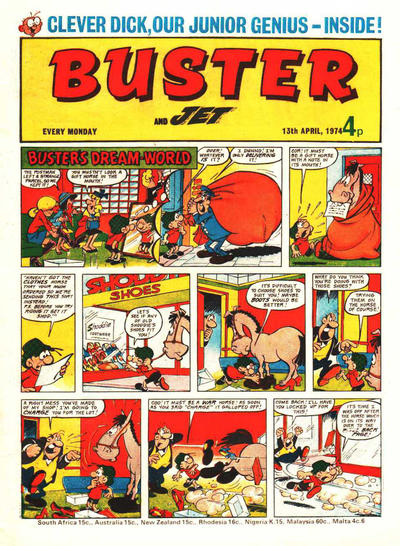 Cover for Buster (IPC, 1960 series) #13 April 1974 [706]