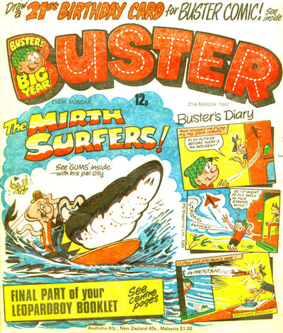 Cover for Buster (IPC, 1960 series) #21 March 1981 [1054]