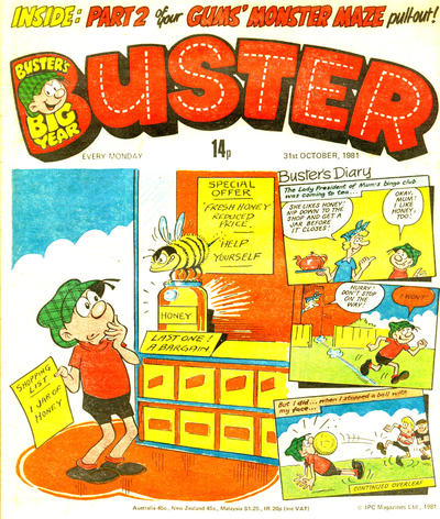 Cover for Buster (IPC, 1960 series) #31 October 1981 [1086]