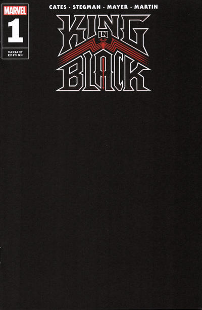 Cover for King in Black (Marvel, 2021 series) #1 [Variant Edition - Black Blank Cover]