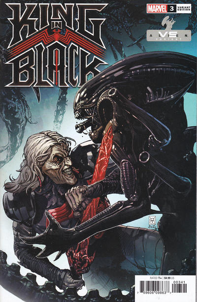 Cover for King in Black (Marvel, 2021 series) #3 [Marvel vs Alien Variant - Valerio Giangiordano Cover]